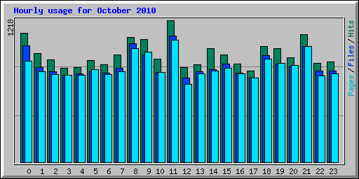Hourly usage for October 2010